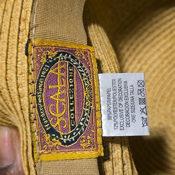 Scala Paper Straw Hat with Black Band Summer Sunhat - Picture 2 of 5